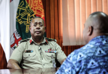 The Commander of the Republic of Fiji Military Forces, Major-General Jone Kalouniwai,