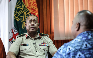 The Commander of the Republic of Fiji Military Forces, Major-General Jone Kalouniwai,