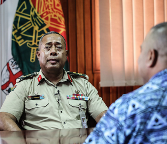 The Commander of the Republic of Fiji Military Forces, Major-General Jone Kalouniwai,
