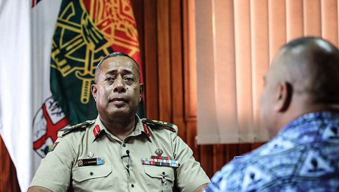 The Commander of the Republic of Fiji Military Forces, Major-General Jone Kalouniwai,