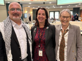 PSNA co-chair Maher Nazzal (from left), councillor Julie Fairey and Kathy Ross