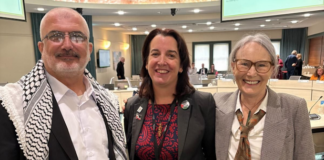 PSNA co-chair Maher Nazzal (from left), councillor Julie Fairey and Kathy Ross