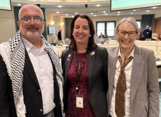 PSNA co-chair Maher Nazzal (from left), councillor Julie Fairey and Kathy Ross