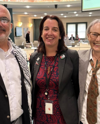 PSNA co-chair Maher Nazzal (from left), councillor Julie Fairey and Kathy Ross