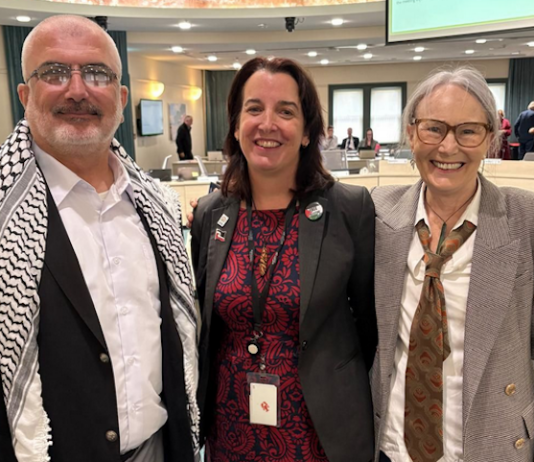 PSNA co-chair Maher Nazzal (from left), councillor Julie Fairey and Kathy Ross
