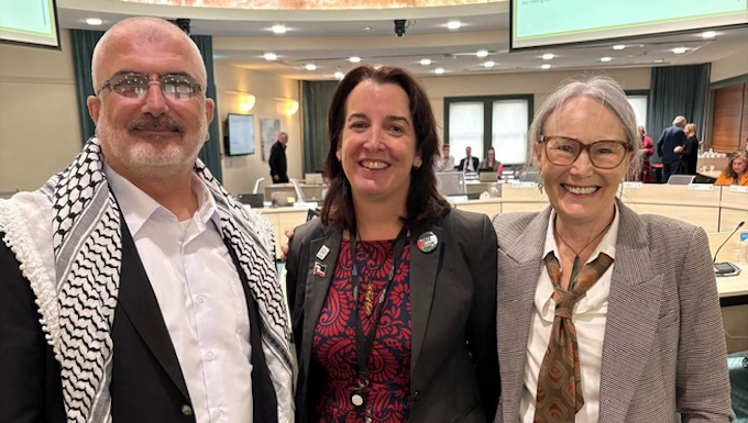 PSNA co-chair Maher Nazzal (from left), councillor Julie Fairey and Kathy Ross