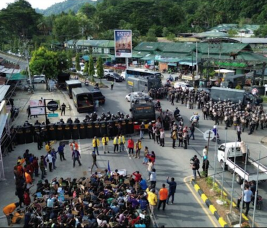 Indonesian security forces crack down on a Papuan protest over the Puncak massacre