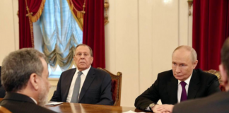 Iranian Foreign Minister Abbas Araghchi meets with Russian President Vladimir Putin