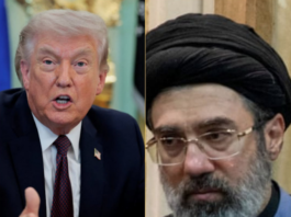 US President Donald Trump (left) and Iran's Supreme Leader Mojtaba Khamenei
