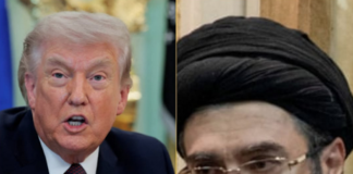 US President Donald Trump (left) and Iran's Supreme Leader Mojtaba Khamenei
