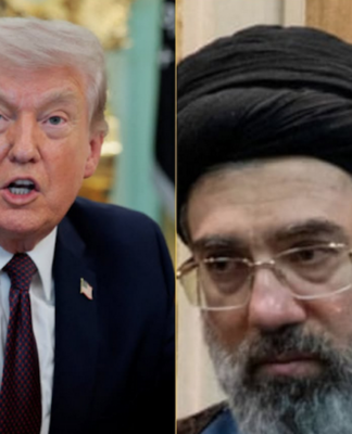 US President Donald Trump (left) and Iran's Supreme Leader Mojtaba Khamenei