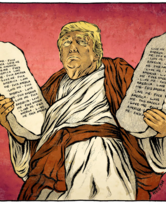 Holy Shit. Cartoon by Mr Fish