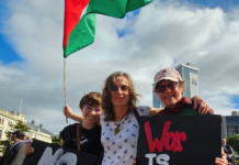 "War is stupid" . . . a message from three generations of New Zealand peace protesters