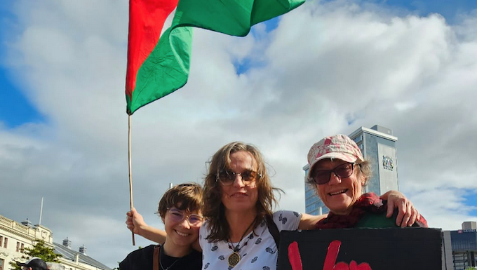 "War is stupid" . . . a message from three generations of New Zealand peace protesters