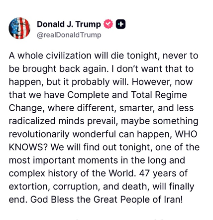 Presidential communique on social media.