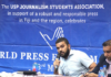 Fiji Times journalist Alifereti Josefa-Sakiasi speaking at the combined Fiji universities' World Press Freedom Day talanoa