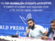 Fiji Times journalist Alifereti Josefa-Sakiasi speaking at the combined Fiji universities' World Press Freedom Day talanoa