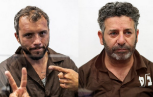 Two foreign activists -- Brazilian Thiago Ávila and Spanish Palestinian Saif Abukeshek -- from a Gaza-bound flotilla who were kidnapped and taken to Israel for interrogation and appeared before an Israeli court on May 3 and again two days later