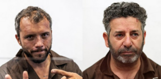 Two foreign activists -- Brazilian Thiago Ávila and Spanish Palestinian Saif Abukeshek -- from a Gaza-bound flotilla who were kidnapped and taken to Israel for interrogation and appeared before an Israeli court on May 3 and again two days later