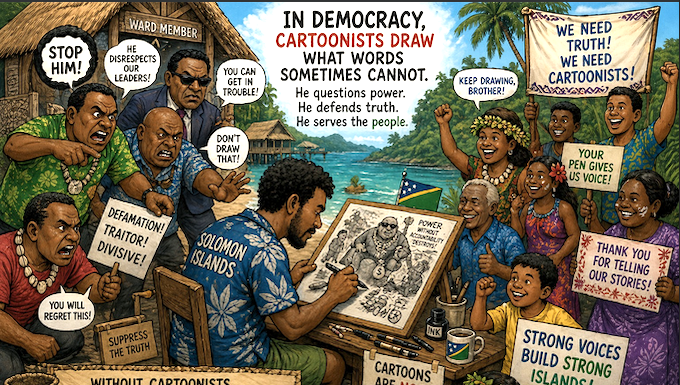 "Without cartoonists, power goes unchecked"