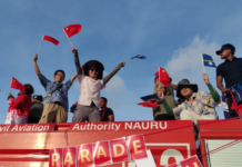 Chinese embassy staff in Nauru with government officials hosted a New Year Candy Parade on 2 January 2026
