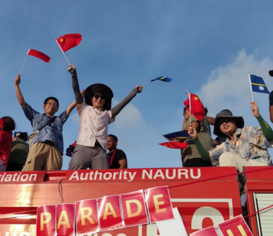 Chinese embassy staff in Nauru with government officials hosted a New Year Candy Parade on 2 January 2026
