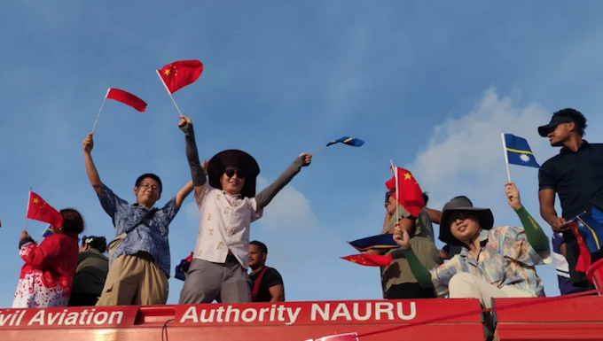 Chinese embassy staff in Nauru with government officials hosted a New Year Candy Parade on 2 January 2026