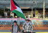 An Auckland Writers' Festival vigil with Marika (left) and Kathy