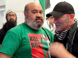 Gaza freedom flotilla activist Hāhona Ormsby (right) being welcomed home at Auckland International Airport on Sunday