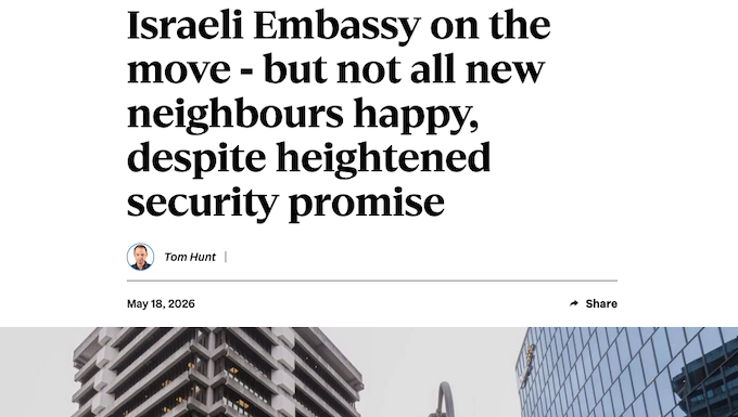 Israeli embassy controversy in Wellington