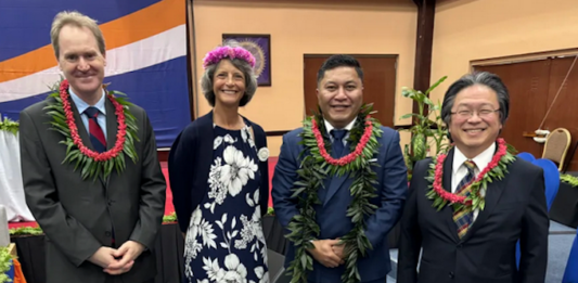 Health services for US veterans from Freely Associated States remain elusive Marshall Islands Foreign Minister Kalani Kaneko (second from right) has been leading advocacy for island US military veterans