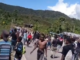 Video footage obtained by human rights researchers shows a crowd of angry Papuans throwing stones towards police infrastructure in Kobakma