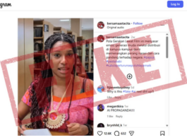 The AI-generated fake footage on Instagram shared by an Indonesian nationalist account @bersamaastacita showing Koteka Wenda speaking out