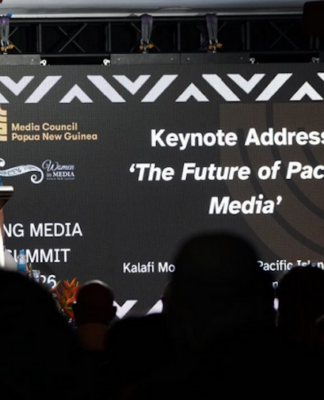 PINA president Kalafi Moala addresses the Media Council of Papua New Guinea