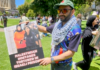 Australian protesters condemn the torture of Palestinian prisoners held in Israeli jails at a demonstration in Adelaide, South Australia, in December 2025