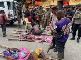 A photo of Indigenous West Papuan civilians in Distrik Tembagapura, Mimika, Central Papua, allegedly wounded by use of excessive force by Indonesian military