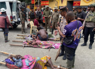 A photo of Indigenous West Papuan civilians in Distrik Tembagapura, Mimika, Central Papua, allegedly wounded by use of excessive force by Indonesian military
