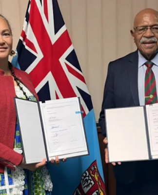 Vanuatu's Anna Naupa (left) has been appointed as the new Melanesian Spearhead Group Director-General