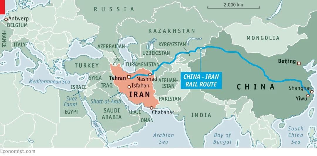 The Xian-Tehran railway passes through four Central Asian republics