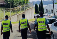 Fiji police on duty