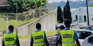 Fiji police on duty