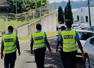 Fiji police on duty