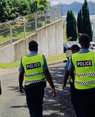 Fiji police on duty