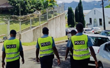 Fiji police on duty