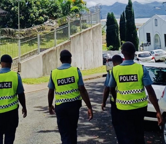 Fiji police on duty