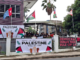 Kanaky, Palestinian and West Papua flags flying at the Fiji Women's Crisis Centre last week during a protest against the opening of the Israeli Embassy in Suva