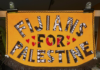 A mini banner inspired and dedicated to Fijians for Palestine Solidarity Network and the Fiji Women's Crisis Centre protests