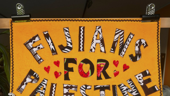 Fijians for Palestine – an antidote to ‘Suva sycophancy’ over Israel A mini banner inspired and dedicated to Fijians for Palestine Solidarity Network and the Fiji Women's Crisis Centre protests
