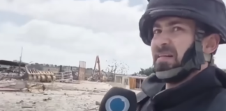 Press TV journalist Hadi Hoteit reporting in southern Lebanon