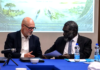 Bougainville President Ishmael Toroama (right)